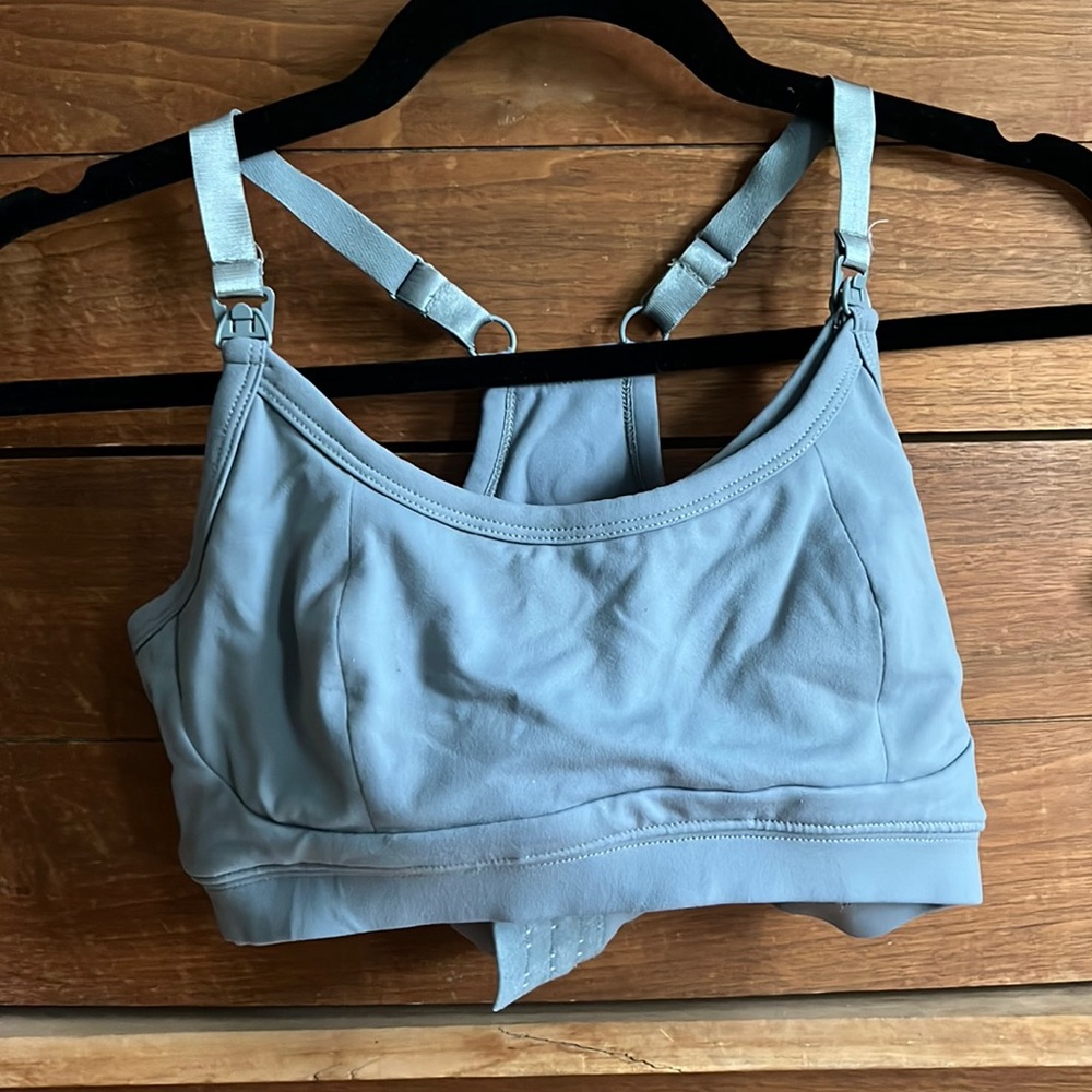 Cadenshae Gray Racerback Nursing Bra Size S